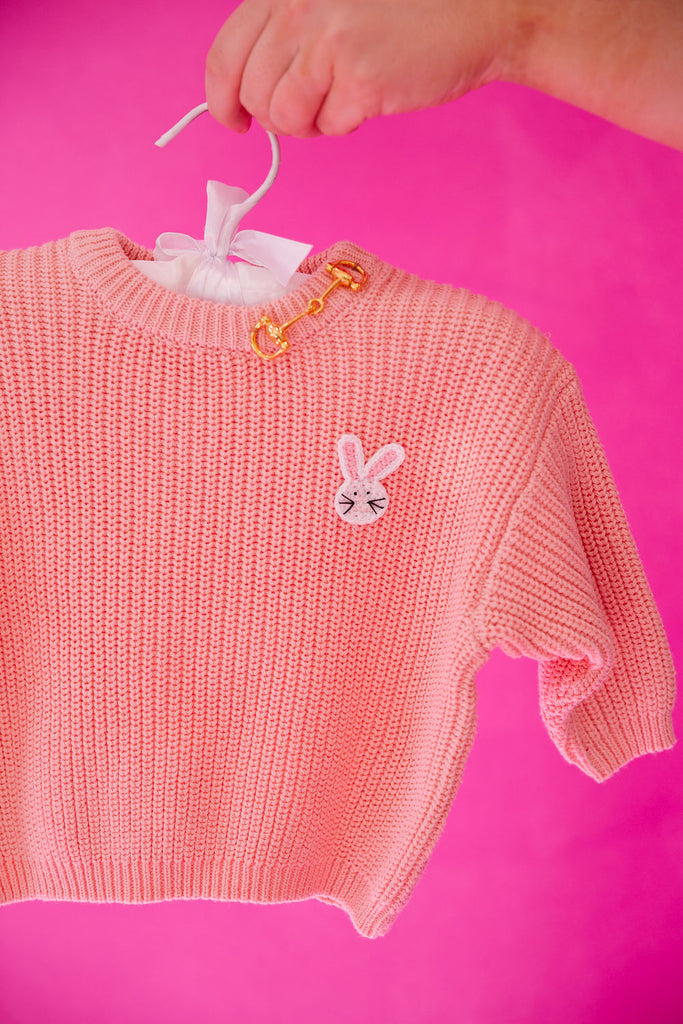 MINI KIDS KNIT BUNNY PINK SWEATER* SWEATER Judith March