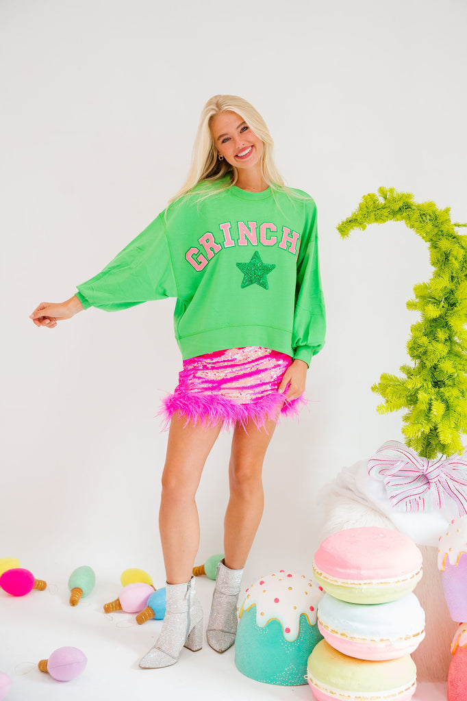 GRINCHY STAR PINK LETTER PULLOVER PULLOVER Judith March   