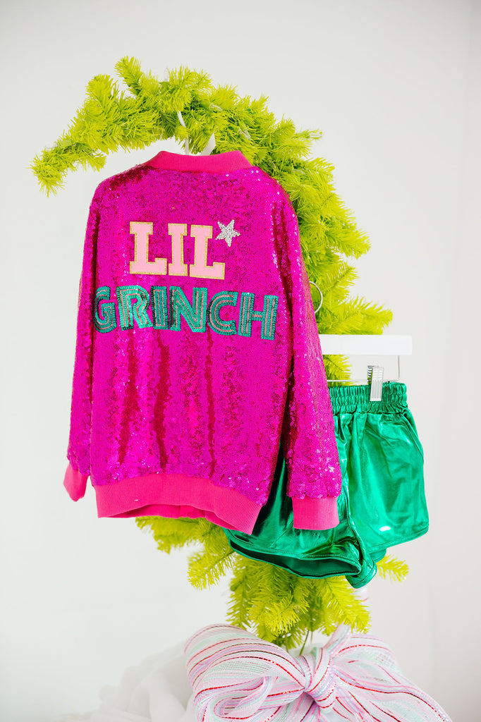 MINI KIDS LIL GRINCHY SEQUIN JACKET JACKET Judith March   