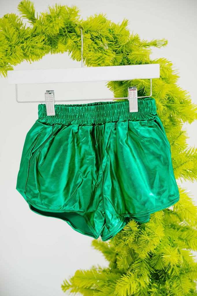 MINI KIDS METALLIC SHORTS SHORTS Judith March GREEN 4-5T 