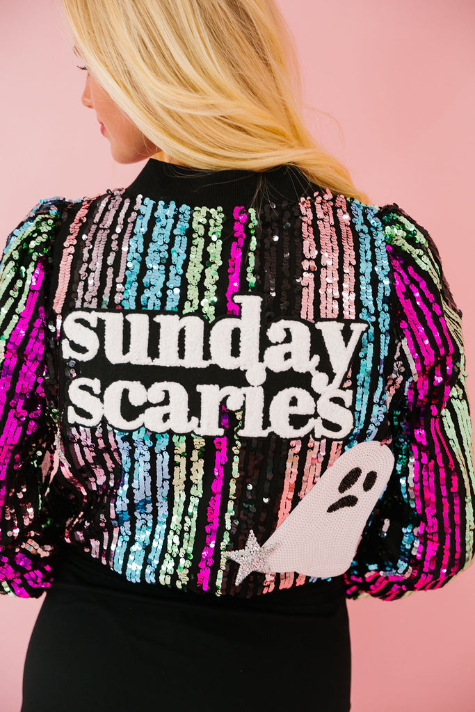 SUNDAY SCARIES RAINBOW SEQUIN JACKET JACKET Judith March   