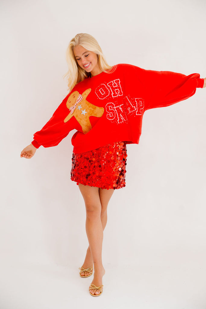 OH SNAP RED PULLOVER PULLOVER Judith March   