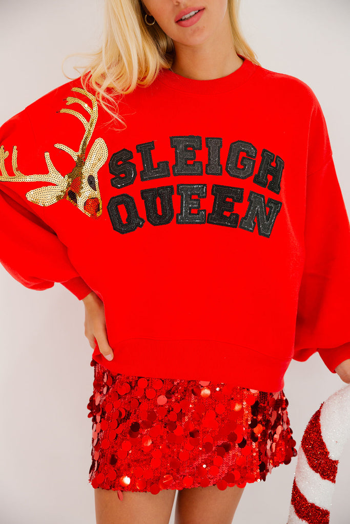 SLEIGH QUEEN RED PULLOVER PULLOVER Judith March   