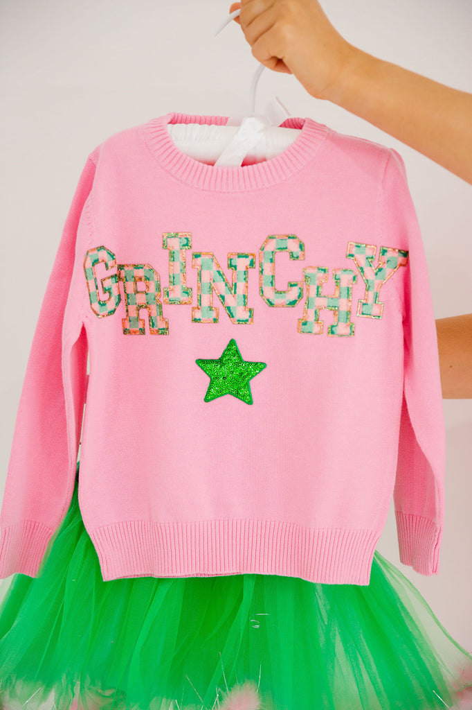 MINI KIDS GRINCHY STAR PINK SWEATER SWEATER Judith March   