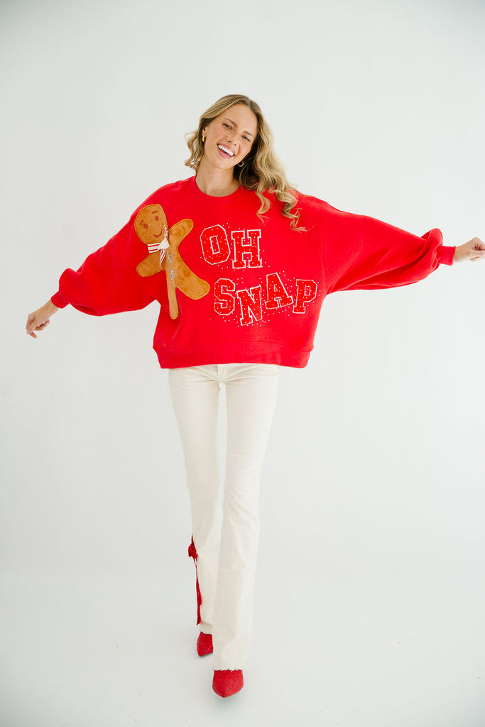 OH SNAP RED PULLOVER PULLOVER Judith March   