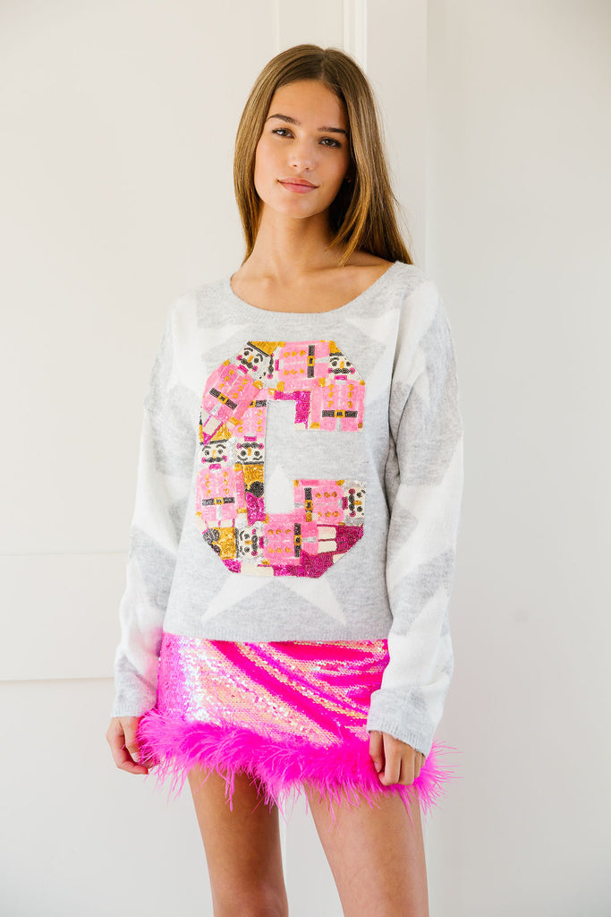 CUSTOM NUTCRACKER LETTER STAR SWEATER SWEATER Judith March   