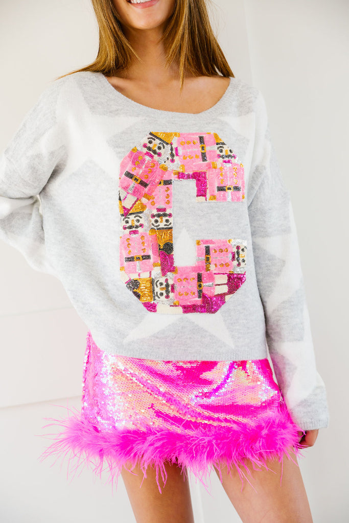 CUSTOM NUTCRACKER LETTER STAR SWEATER SWEATER Judith March   