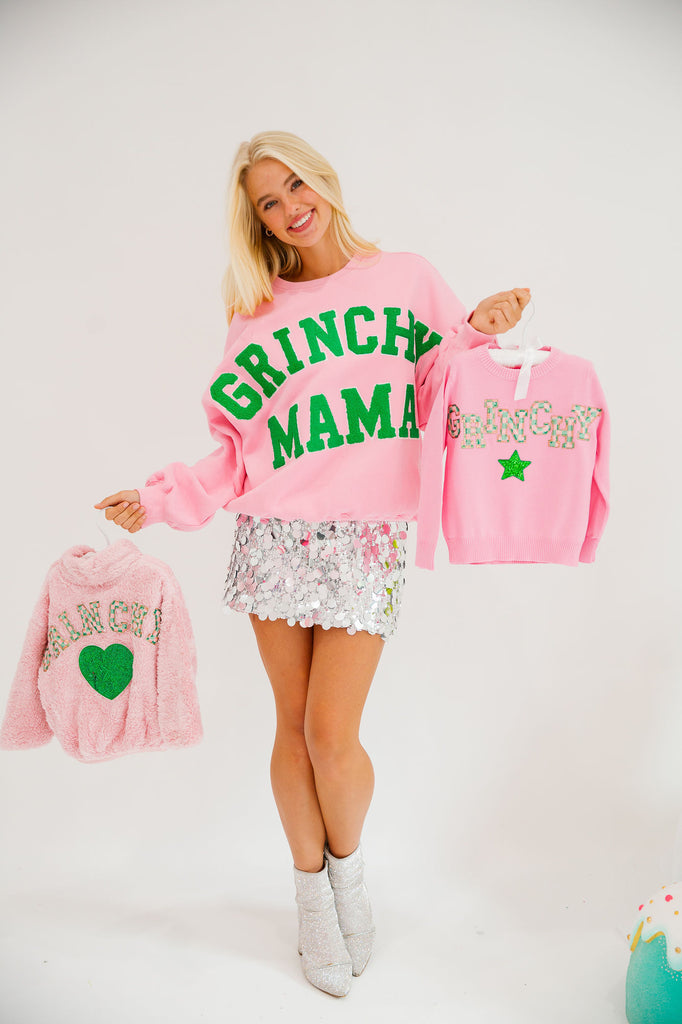 GRINCHY MAMA PINK PULLOVER PULLOVER Judith March   