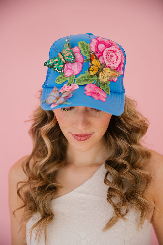 BUTTERFLY BLOOMS TRUCKER HAT TRUCKER HAT Judith March