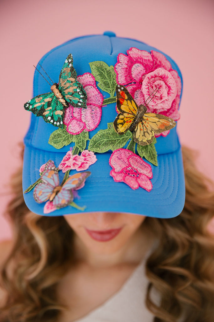 BUTTERFLY BLOOMS TRUCKER HAT TRUCKER HAT Judith March