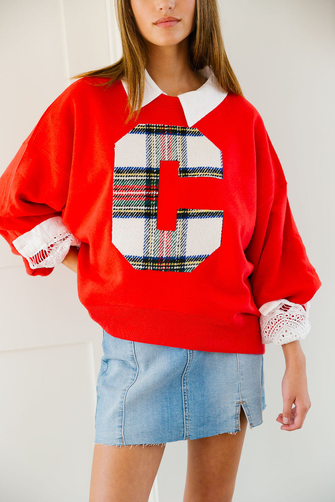 CUSTOM CHRISTMAS LETTER PULLOVER SWEATER Judith March   