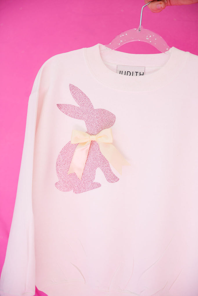 MINI KIDS RHINESTONE BUNNY BOW PULLOVER* PULLOVER Judith March