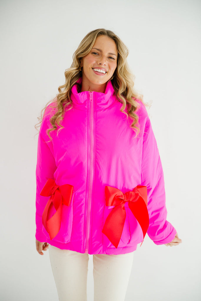 HOLIDAY SEASON PINK PUFFER JACKET JACKET Judith March   