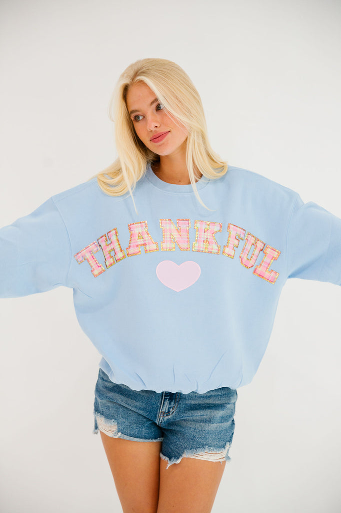 THANKFUL BLUE PULLOVER PULLOVER Judith March   