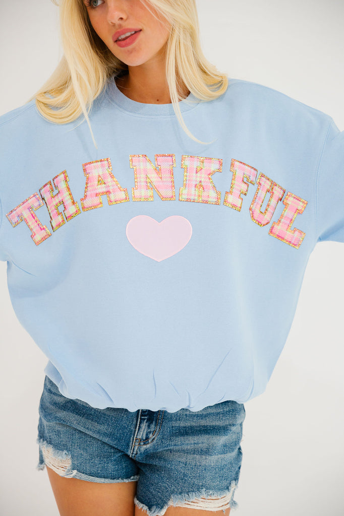 THANKFUL BLUE PULLOVER PULLOVER Judith March   