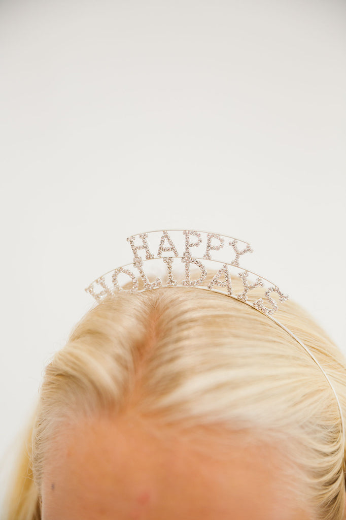 HAPPY HOLIDAYS SILVER HEADBAND Headband Judith March   