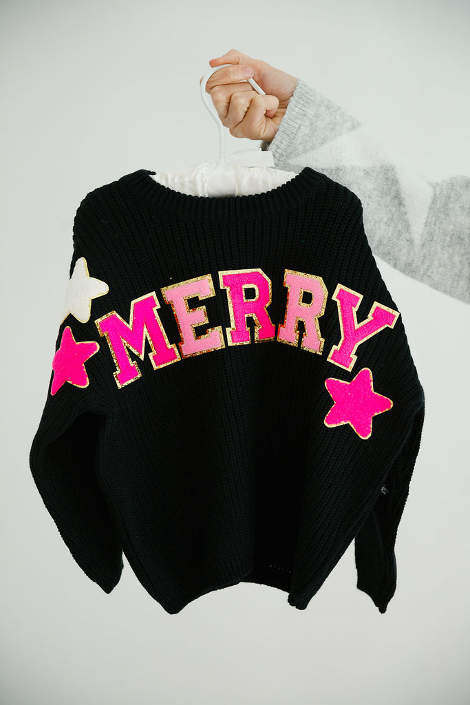 MINI KIDS MERRY BLACK SWEATER SWEATER Judith March   