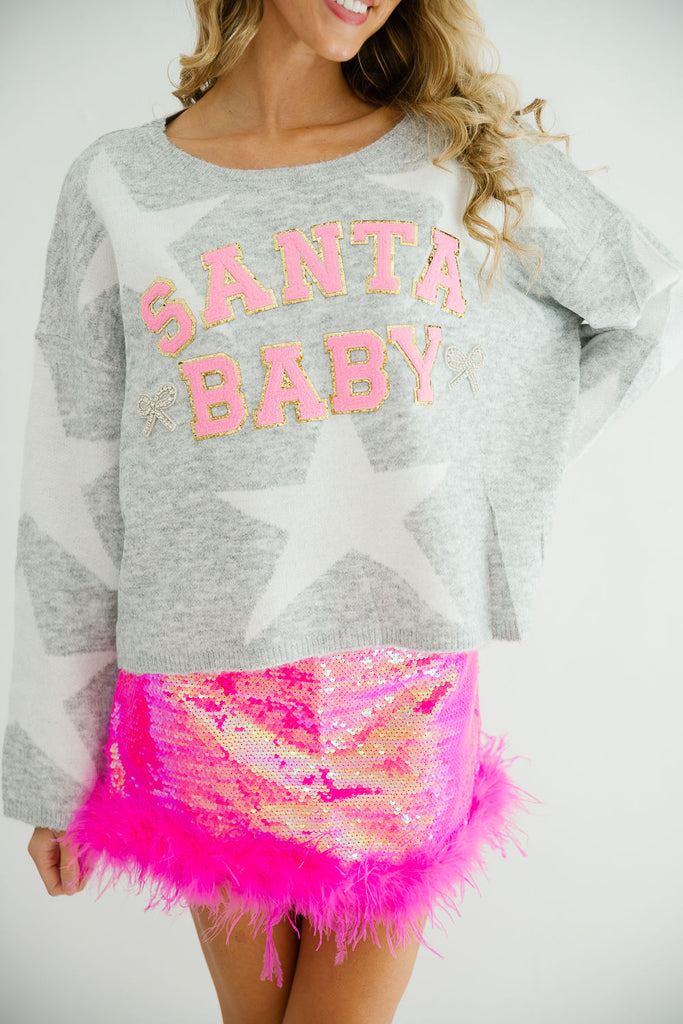 SANTA BABY GREY STAR SWEATER SWEATER Judith March   