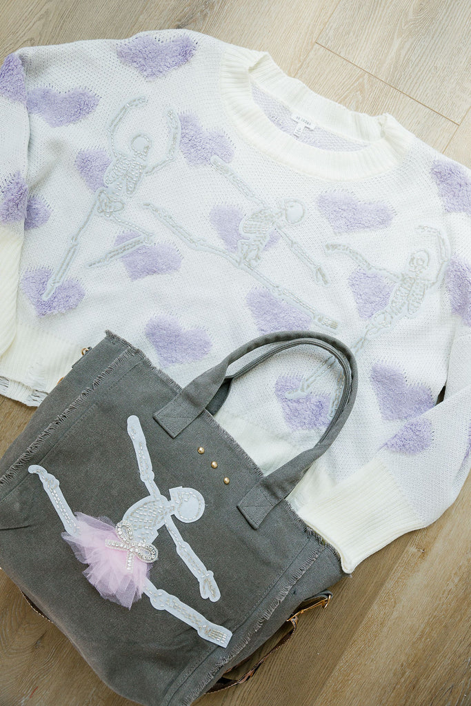 DANCING SKELETON HEART SWEATER* TOP Judith March