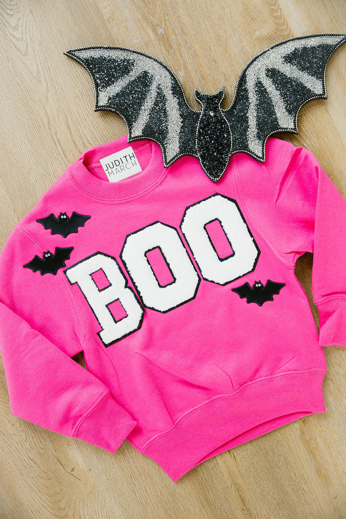 MINI KIDS BOO BATS PINK PULLOVER PULLOVER Judith March   