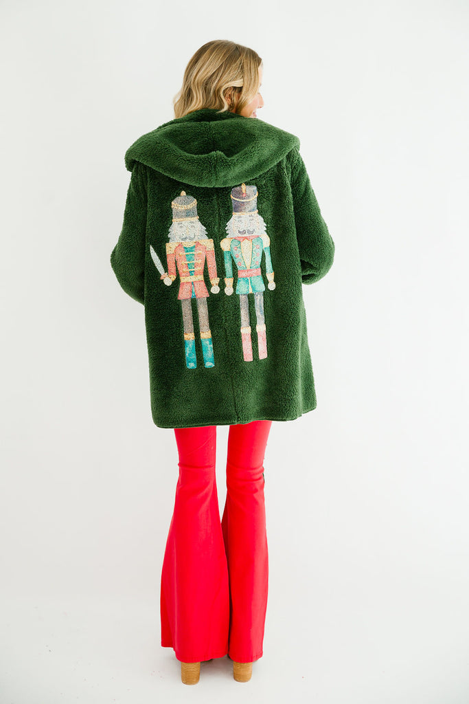 NUTCRACKER GREEN SHERPA COAT JACKET Judith March   