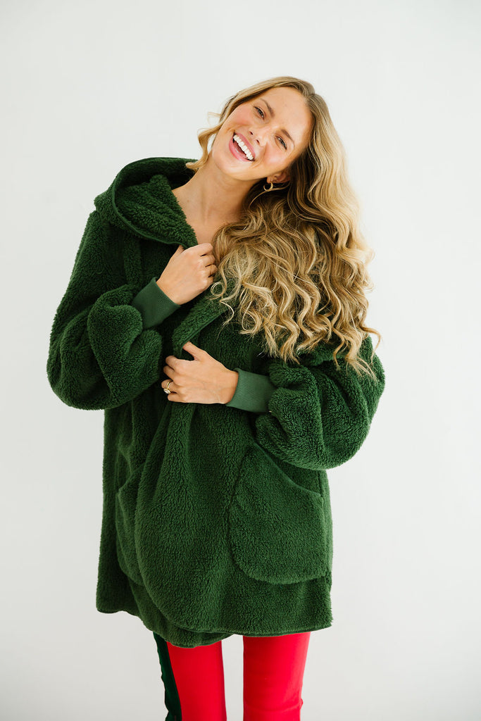 NUTCRACKER GREEN SHERPA COAT JACKET Judith March   