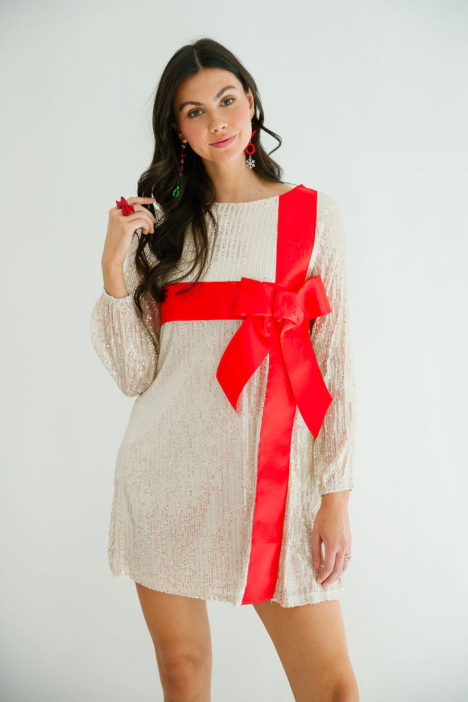 HOLIDAY SEASON SEQUIN LONG-SLEEVE DRESS DRESS Judith March   