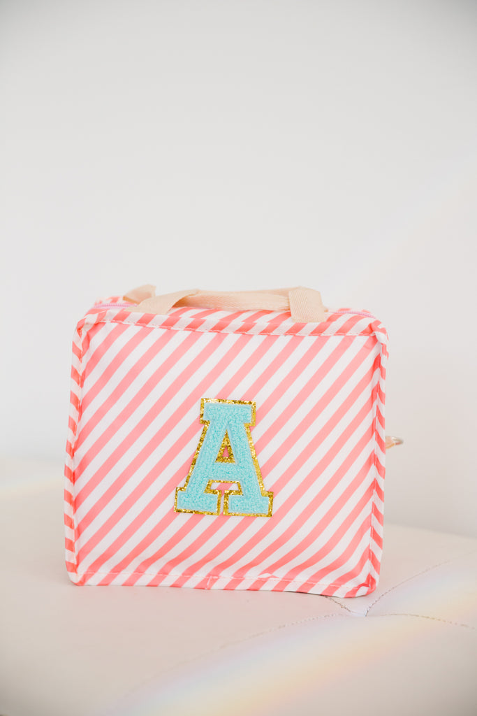 Nylon Lunch Box Customizable Lunchbox With Glitter Varsity Letters