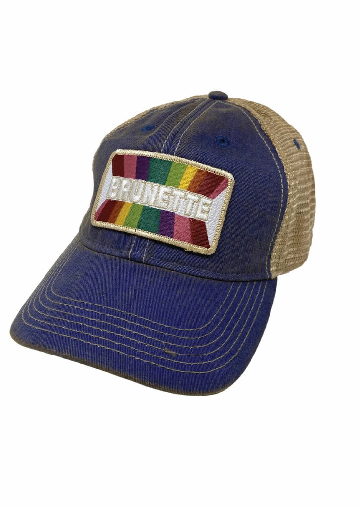 BRUNETTE RAINBOW PATCH HAT Hats Judith March DENIM DISTRESSED  