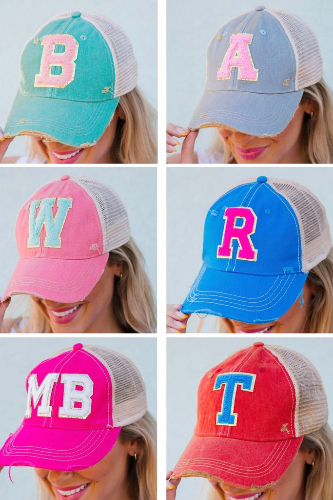 Patch Hat with Monogram- Youth Or Adult – OhSewDarling